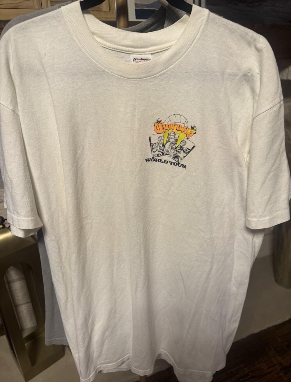 Stedman Vintage 1989 Corona World Tour Graphic Tee White Cotton XL Made in USA